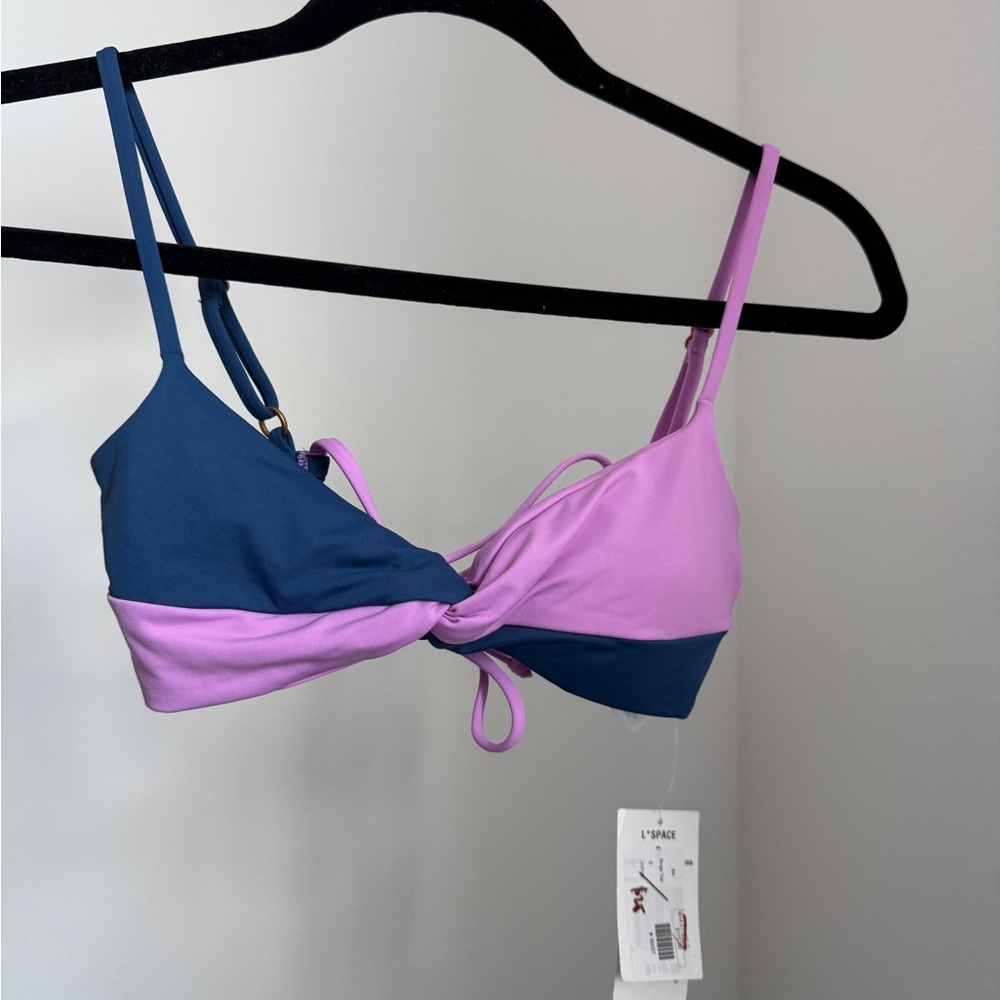 L*Space Blue and Purple Twist Ringo Bikini Top